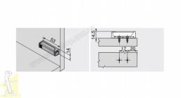 Тримач TIP-ON для дверей, короткий, прямий (20/17 мм), платиново-сірий 956.1201 TIP-AP. Фото 2