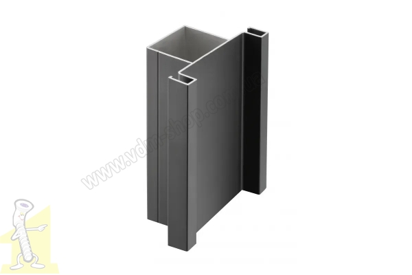 Профіль алюмінієвий, система без ручок VELLO, T двосторонній, чорний, довжина 3 м PA-VELLO-TD3M-20M