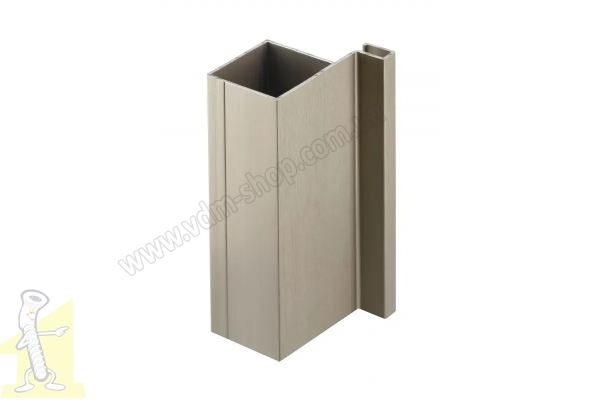 Профіль алюмінієвий, система без ручок VELLO, T односторонній, нержавіюча сталь, довжина 3 м