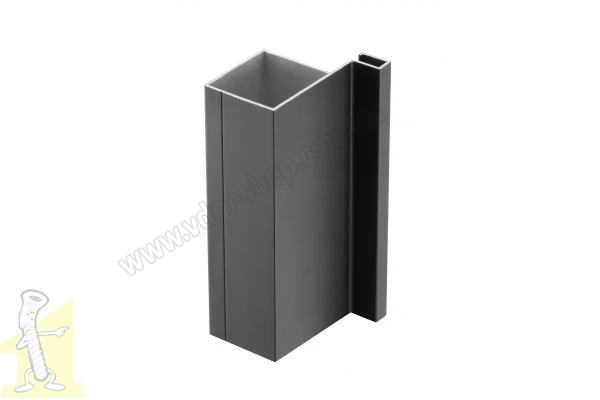 Профіль алюмінієвий, система без ручок VELLO, T односторонній, чорний, довжина 3 м PA-VELLO-TJ3M-20M