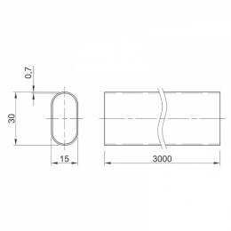 Труба овальна для одягу L-3000мм (30х15) чорна ATM. Фото 2