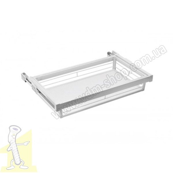 Шухляда висувна GTV W-KOSZD60-10 для білизни з релінгами, повний висув, з дотягом 60 см бiла ELEGANCE