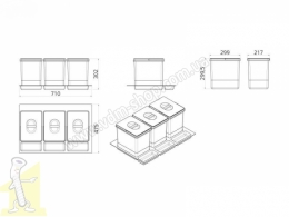 Відро для сміття до шухляди ATM WS-500 "80" (3x15L) T32. Фото 2