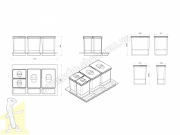 Відро для сміття до шухляди ATM WS-500 "80" (2x15L+2x7L) T32. Фото 3