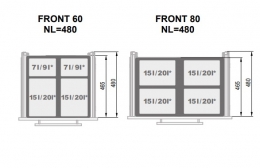 SEGREGO шухляда 600 з відрами на сміття 2х7л./2x15л. H-320 L-480 сіра Rejs WE28.4038.01.549. Фото 2