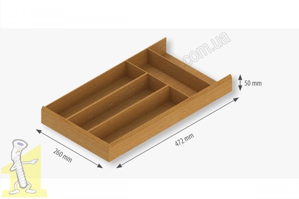 Вклад шухляди для столових приборів 260*472*50 мм дерево REJS TO01.1008.48.227