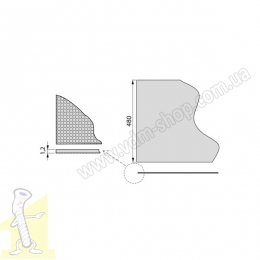 Килим з перфораційним покриттям Сірий темний шириною 480 мм. Фото 2