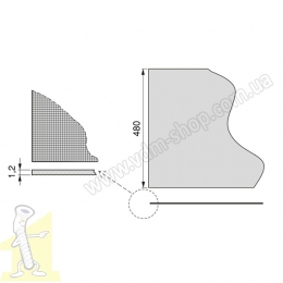 Килим протиковзкий для шухляди з ефектом тканини , довжина 20 м x 480 мм Сірий Emuca S.R.L. 8911321. Фото 2