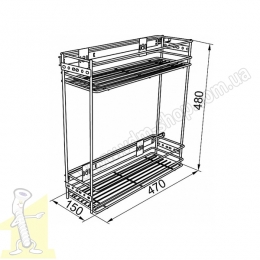 Карго 200  2 поверхи бокове кріплення Хром. Фото 2