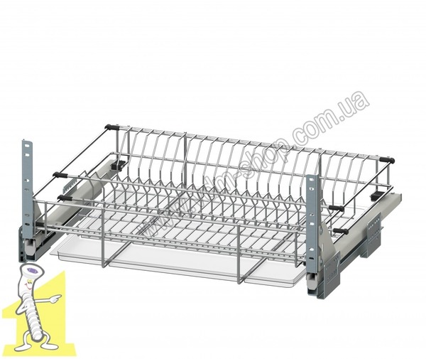 Шухляда для посуди Rejs 800мм хром повний висув з плавним дотягом  WE29.0633.01.001 + WE29.0635.01.549