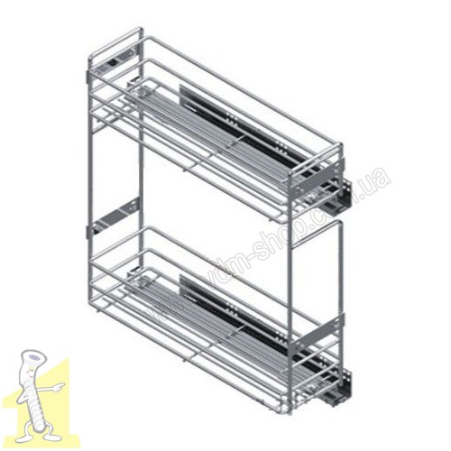 Карго 200 2 поверхи 3/4 Тандем Blum праве сіре STARAX (S-2210R)