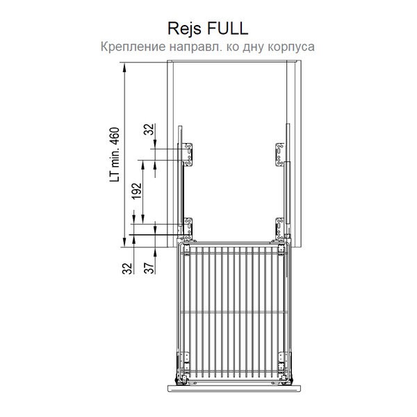 Кош нижній карго 400 одноповерховий хром L-450 VARIANT MULTI Rejs. Фото 2