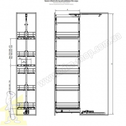 Рама + коші 400 6 поверхів (1900-2100) чорний+дерево MAXIMA PURO Rejs WE35.0031.12.C74. Фото 3