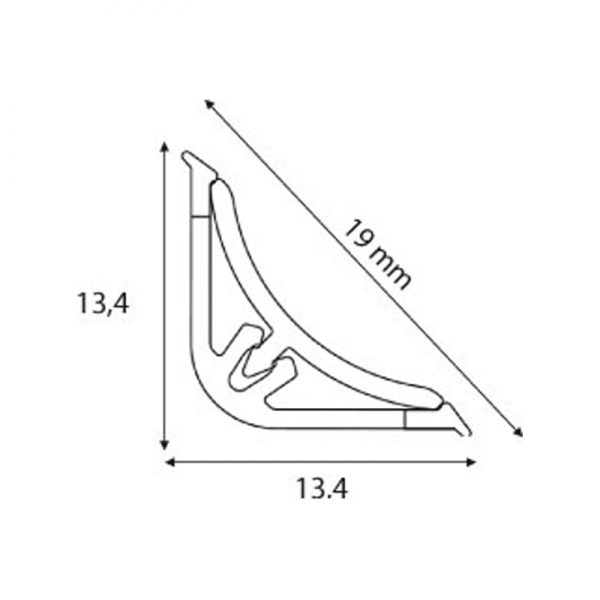 Плiнтус чорний мат KORNER LB15 mini L-3000мм 20-15-0-6051. Фото 2