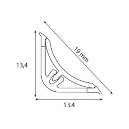 Плiнтус чорний мат KORNER LB15 mini L-3000мм 20-15-0-6051. Фото 2