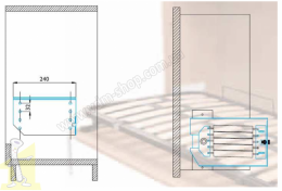 Підйомний механізм ліжка трансформера GILARDI MLA 209 білий (70/190кг). Фото 3