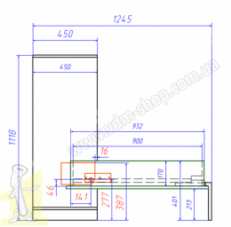 Підйомний механізм ліжка трансформера GILARDI MLA 209 білий (70/190кг). Фото 6