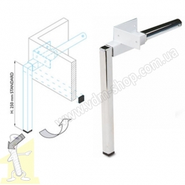 Ніжки для шафи ліжка GILARDI PTL400 біле+хром (25см) комплект 2шт Італія. Фото 2