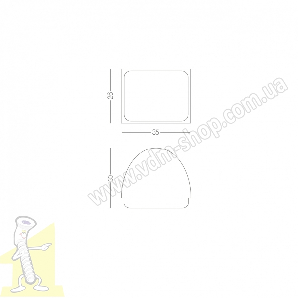 Відбійник упор клейкий для дверей М-45 у кольорі T прозорий. Фото 2