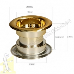 Кiльце вентиляційне пластикове Ø 40 золото. Фото 3