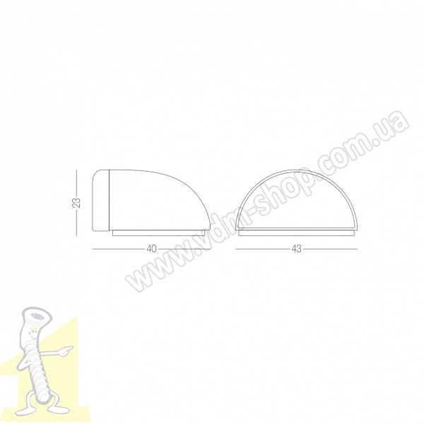 Відбійник упор клейкий для дверей М-43 прозорий. Фото 3