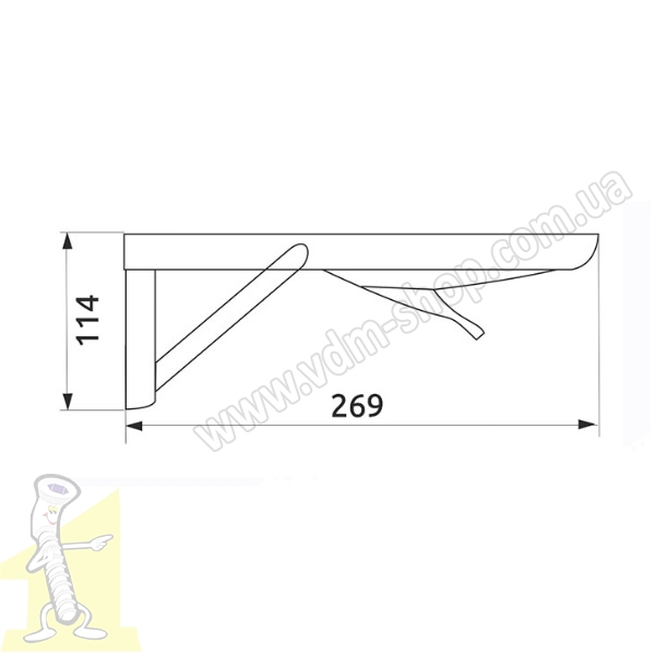 Механізм для столу-книжки 269мм (2шт). Фото 4