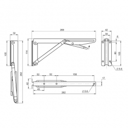 Механізм для столу-книжки 269мм (2шт). Фото 3