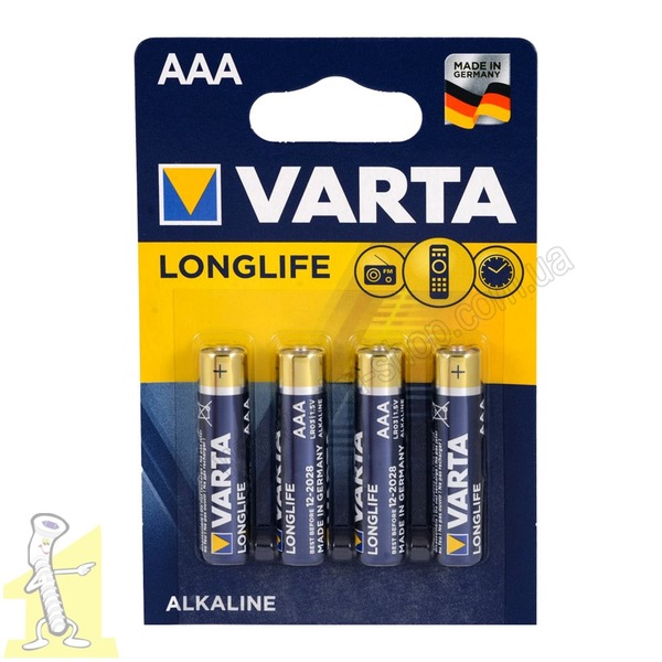 Батарейка VARTA LONGLIFE AAA блістер 4 шт. ALKALINE