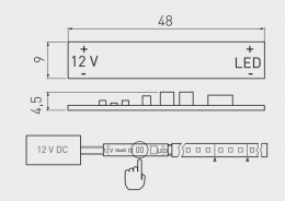 Вимикач GTV до профілю LED, максимум 60W,  AE-WLPR-60Р2. Фото 2