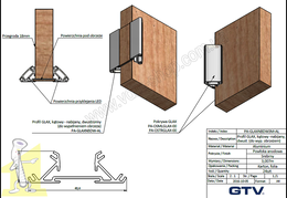 Профіль LED GTV кутовий,торцевий,двосторонній з пазом під кромку  PA-GLAXNBDW3M-AL без пластика