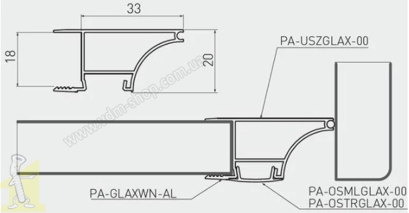 Профіль LED GTV торцевий 3м PA-GLAXWN3M-AL-20M без ущільнювача і пластика чорний. Фото 2