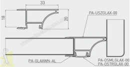 Профіль LED GTV торцевий 3м PA-GLAXWN3M-AL-20M без ущільнювача і пластика чорний. Фото 2
