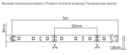 Стрiчка  LED  GTV 2835 30W 300 діодів 12V 5м світло холодне біле, LD-2835-300-20-ZB. Фото 2