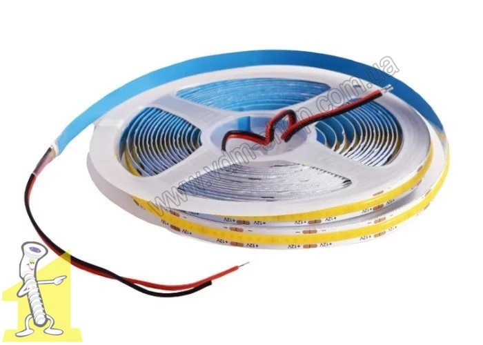 Стрічка.LED MTK-320W COB бiла холодна 9W/1м.(6000K~6500K) 5м.п.12V