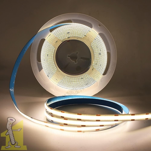 Стрічка.LED MTK-320W COB бiла холодна 9W/1м.(6000K~6500K) 5м.п.12V. Фото 2