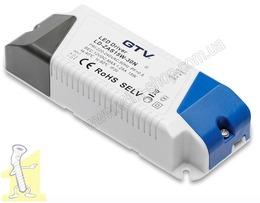 Блок живлення LED GTV  WE-220V 12V/15W,IP20, LD-ZASPRO16W-30