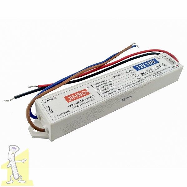 Блок живлення JINBO 1,5А (18W) LED 12V IP67