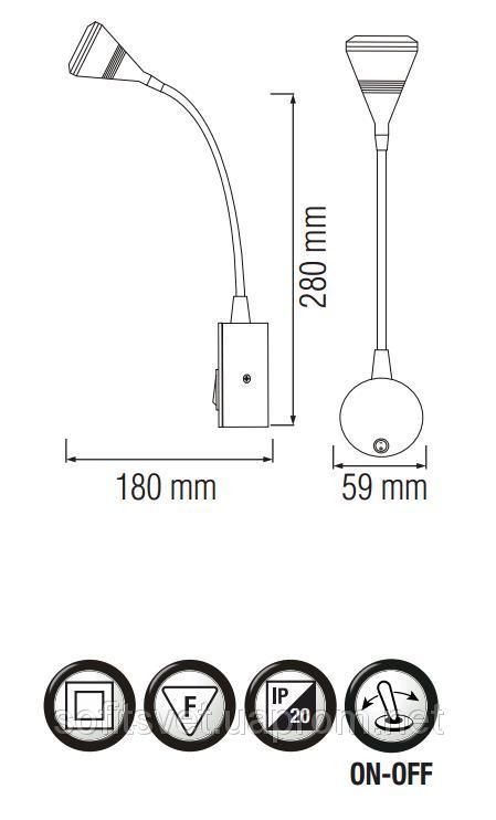 Підсвітка LED Horoz KUGU 3W 4200K алюміній. Фото 2