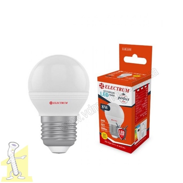 LED лампочка сфера D45 8W PA LB-32 E27 3000К