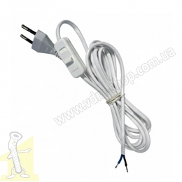 Провiд з вилкою та вимикачем, 2м