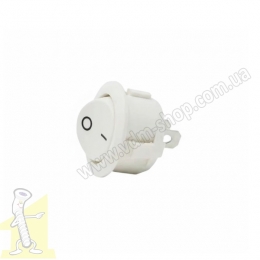 Вимикач меблевий круглий  бiлий