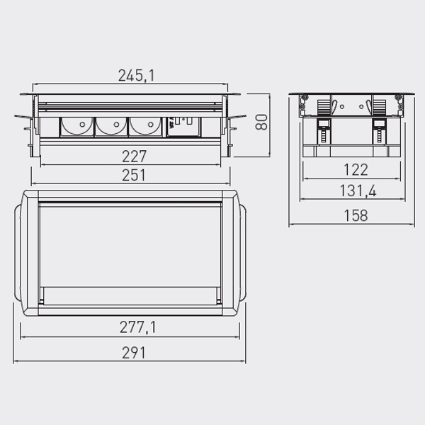 Настільний продовжувач GTV  AE-PBC3GS2U-53BKS 3-sch.,зарядка 2 USB 2.1A,5V,кабель 1,5м алюміній. Фото 2