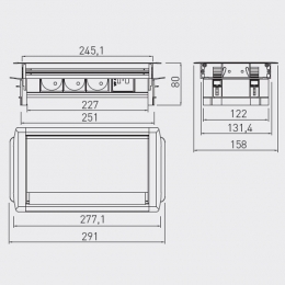 Настільний продовжувач GTV  AE-PBC3GS2U-53BKS 3-sch.,зарядка 2 USB 2.1A,5V,кабель 1,5м алюміній. Фото 2